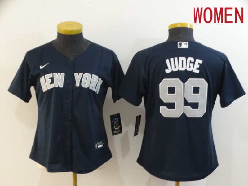 Women New York Yankees 99 Juoge Blue Nike Game MLB Jerseys